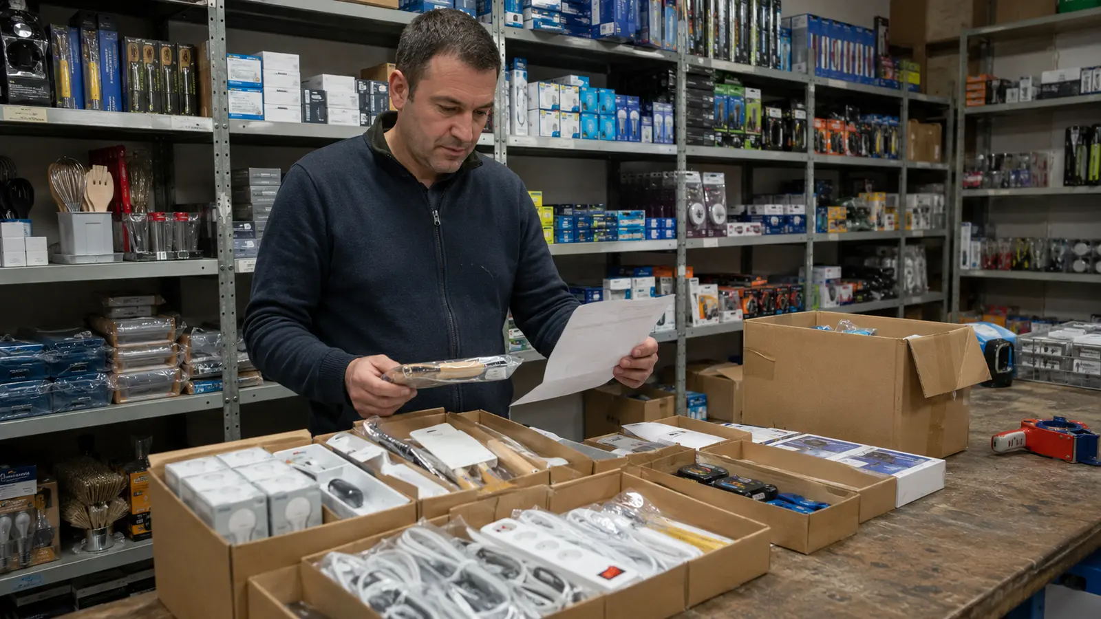 Préparation d'une commande de produits non alimentaires